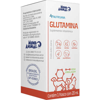 Suplemento Alimentar Glutamina Nutrisana 20 ml Cães e Gatos