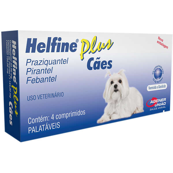 Vermífugo Helfine Plus para Cães com 4 Comprimidos