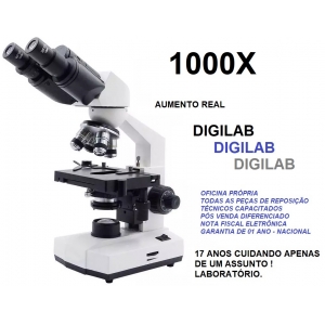 Microscópio Biológico Binocular DI-521B LED 1000x
