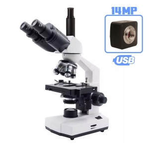 Microscopio Biológico Trinocular DI-521T com Câmera de 14 Megapixels USB