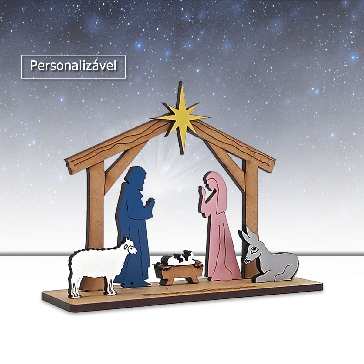 Lembrancinha de Natal Personalizada Colorida Presépio José Maria Menino  Jesus
