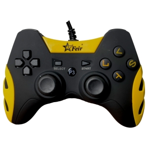 Controle Joystick para Video Game Ps3 e PC com Fio Usb Feir Amarelo