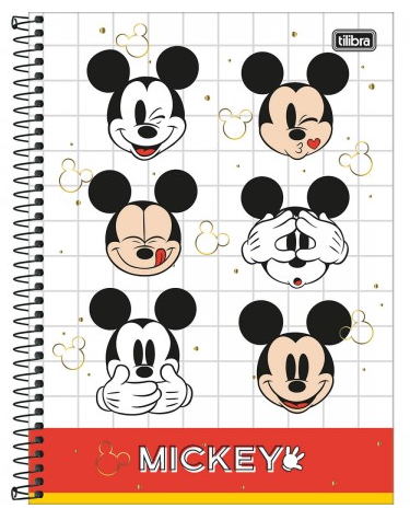 Caderno Espiral Capa Dura Universitário 10 Matérias Mickey - Tilibra