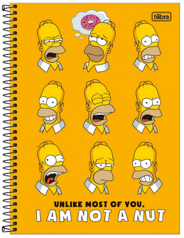 Caderno Espiral Capa Dura Universitário 1 Matéria Simpsons- Tilibra