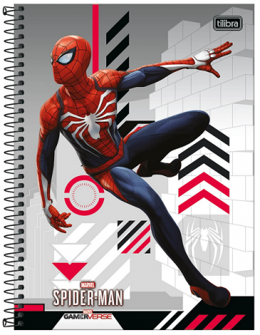 Caderno Espiral Capa Dura Universitário 1 Matéria Spider-Man Gamer - Tilibra
