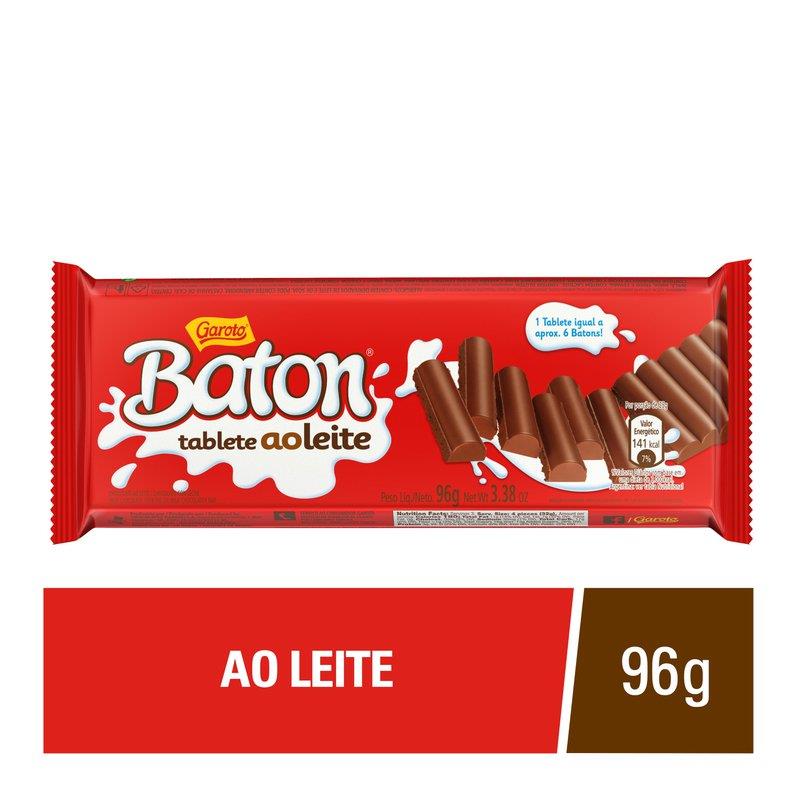 CHOCOLATE BATON GAROTO AO LEITE TABLETE 96G