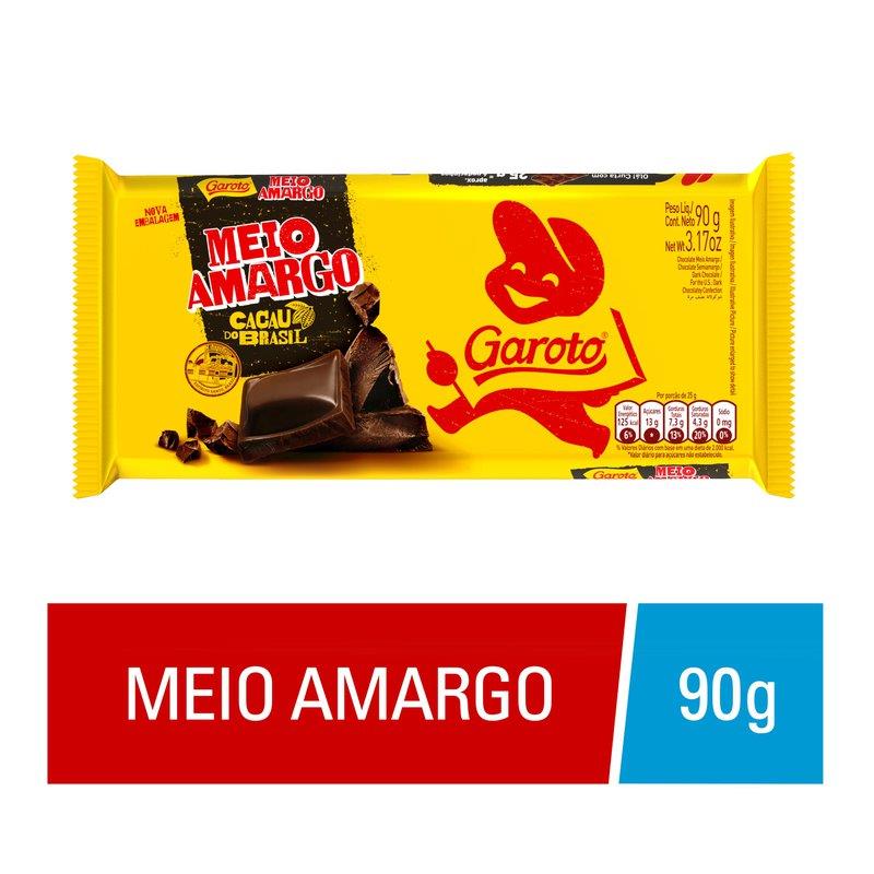 CHOCOLATE GAROTO MEIO AMARGO 90G