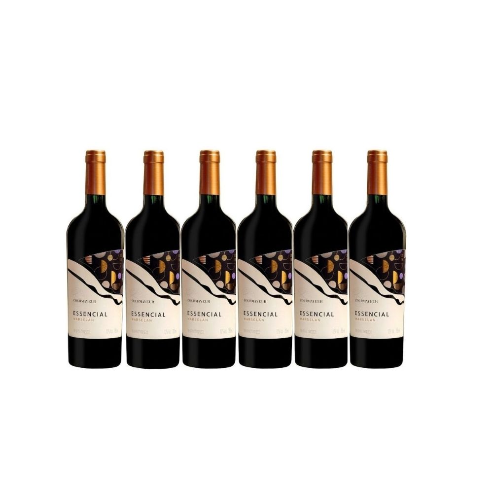Kit  06 Unidades Vinho Reserva Especial Courmayeur Essencial Marselan Tinto Seco 750 mL