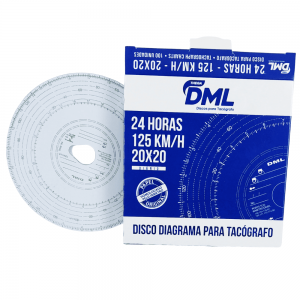 Disco de Tacógrafo 125km x 24horas Diário Uso Analógico com Caixa de 100 (cem) Discos Universal DML - Foto 3