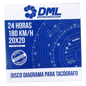 Disco de Tacógrafo 180km x 24Horas 20x20 Diário com Caixa de 100 Discos Caminhão DML - Foto 1