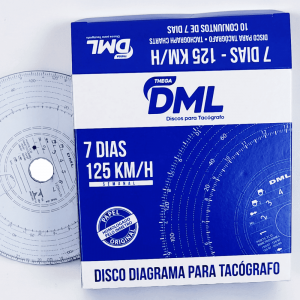 Disco de Tacógrafo Semanal Analógico Caminhão Universal DML 125Km x 7 Dias Caixa Com 10 Jogos - Foto 1