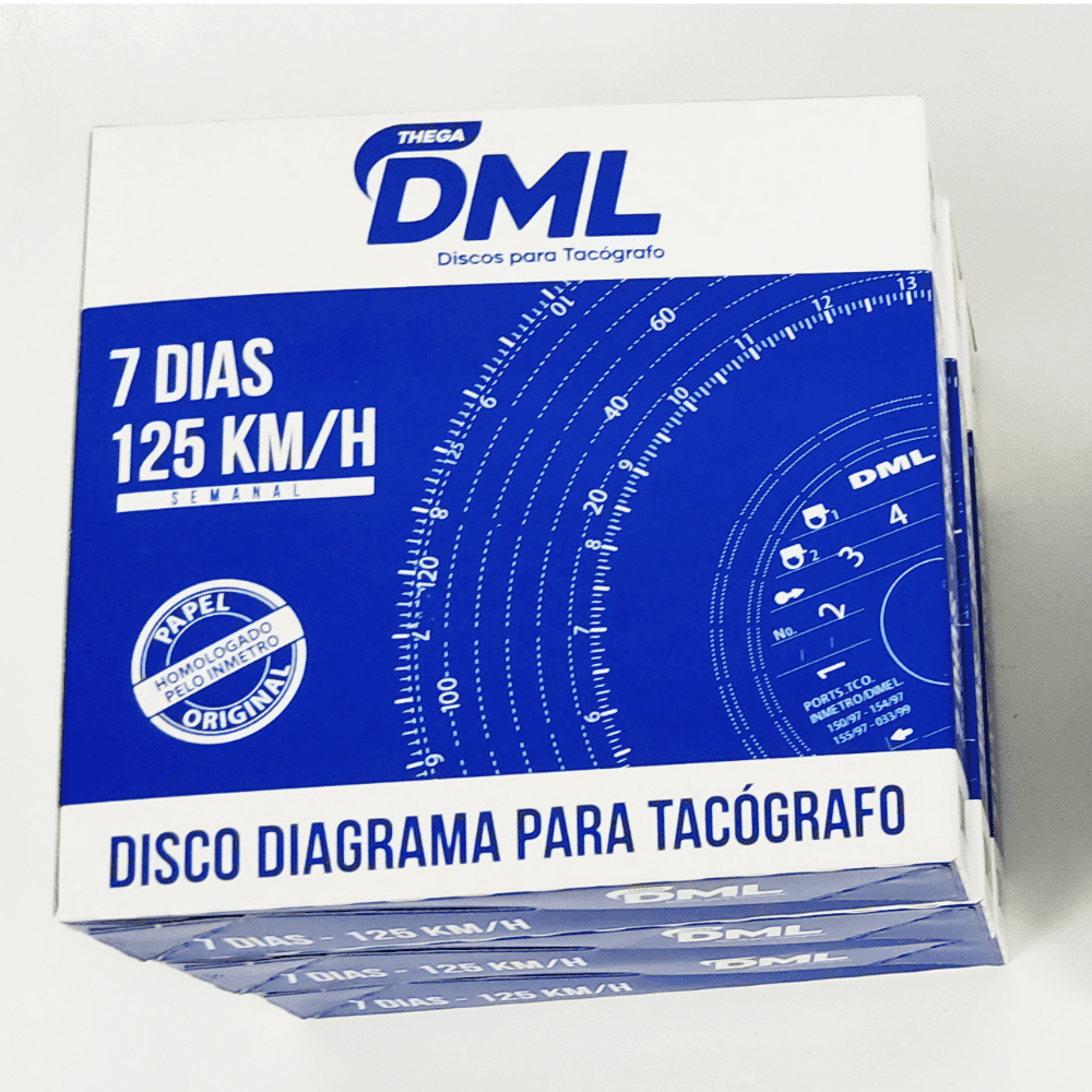 Disco de Tacógrafo Semanal Analógico Caminhão Universal DML 125Km x 7 Dias Caixa Com 10 Jogos - Foto 4