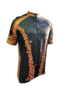 Camisa De Ciclismo MUHU Feminina Manga Curta Preto/Dourado