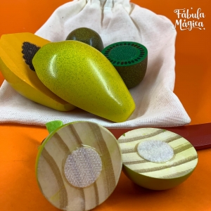 Comidinhas - Kit Frutinhas Mamão, Pêra e Kiwi + Faca