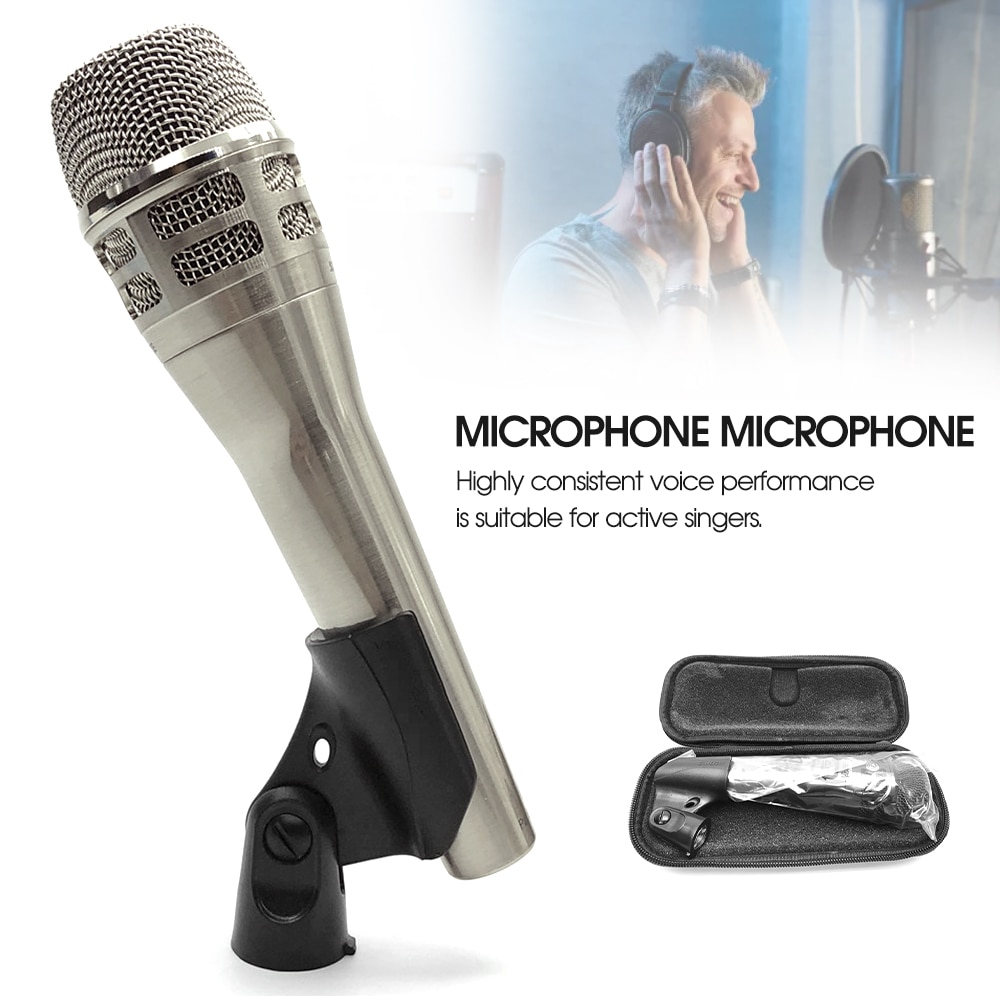 Microfone com fio desempenho dinâmico para shure ksm8 estúdio profissional handheld microfone de alta qualidade karaoke microfone com clipe