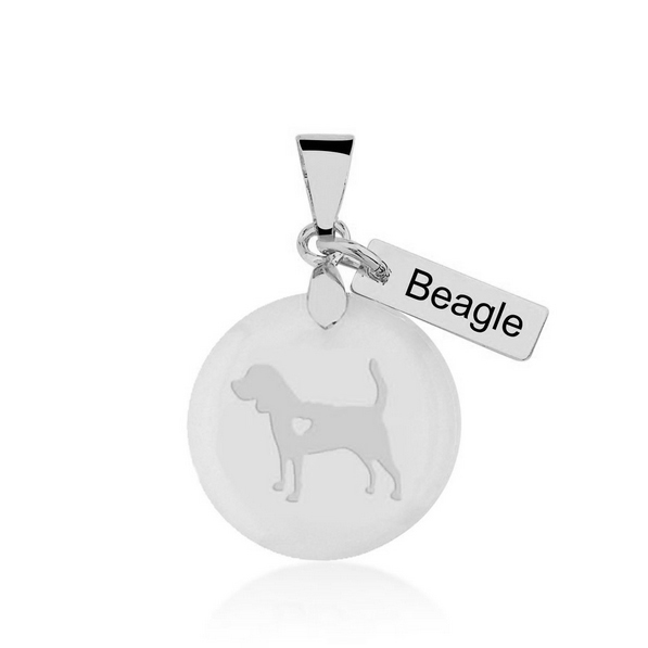 Pingente Beagle acrílico transparente ou perolado