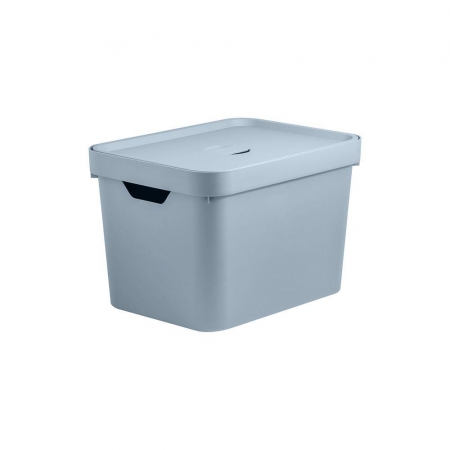 Caixa Organizadora Cube 18L com tampa Azul Glacial