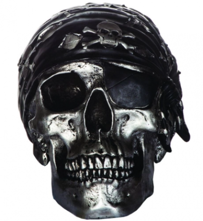 Cofre Resina Pirate Skull Prata 21,5 X 15 X 15 CM
