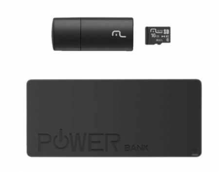 Kit para Smartphone Power Bank Mah1000 + Pendrive + Cartão de Memória Cl 10 16G