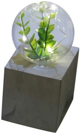 Luminária Concreto Led and Plants Quadrada Cinza 9,5X8X15,5cm