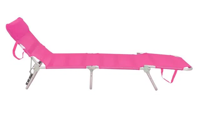 Cadeira Espreguiçadeira Textilene Alumínio Rosa 