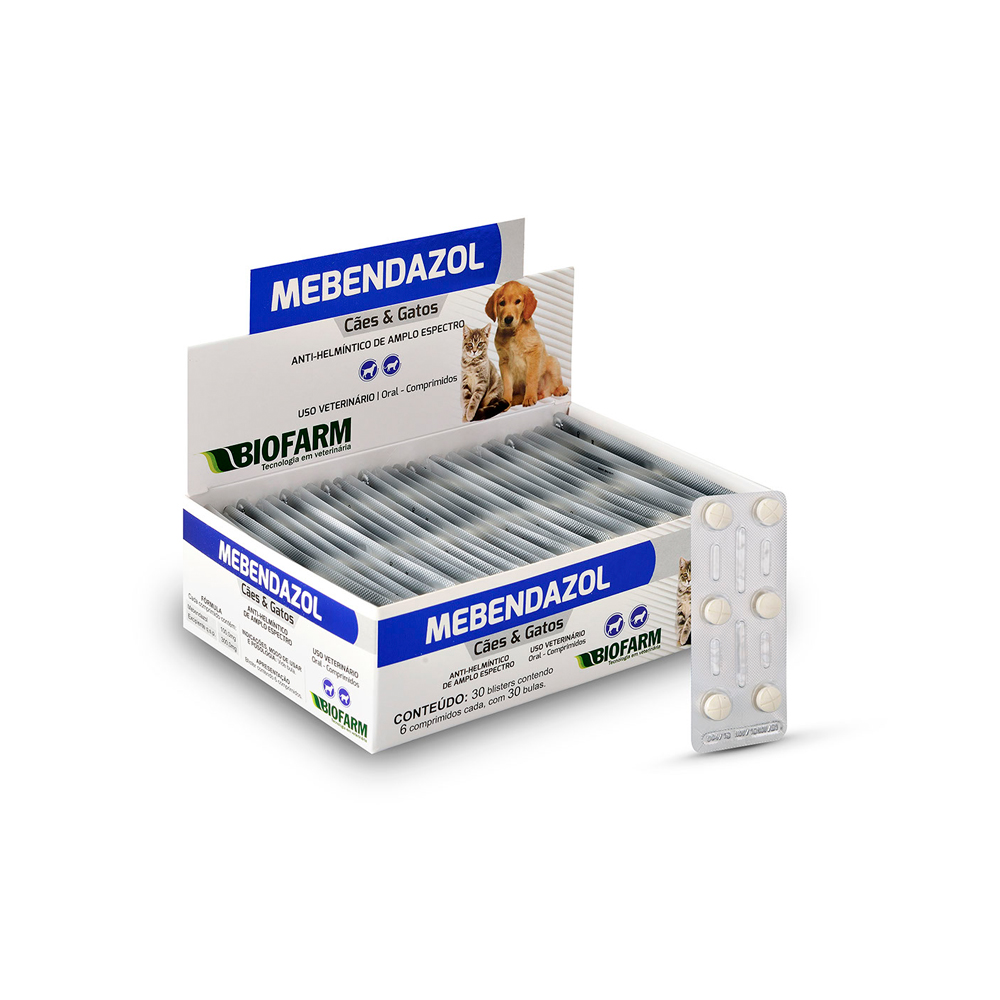 Mebendazol Cães e Gatos -  6 Comprimidos