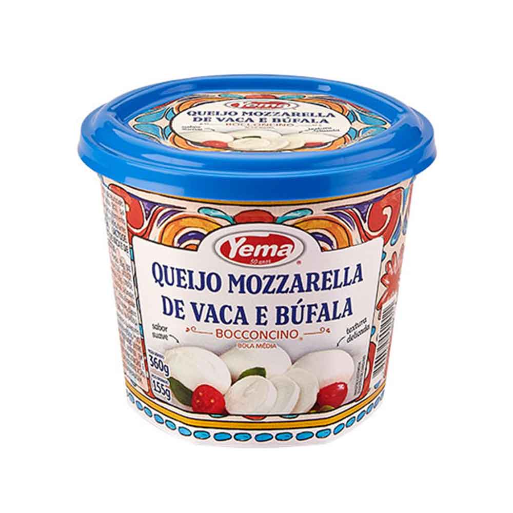 Queijo Mozzarella de Vaca e Búfala Bocconcino 155g - Yema