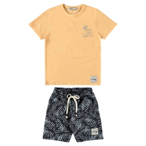 Conjunto Infantil Menino Camiseta e Bermuda Folhagens ioLuig! - 001 a 08