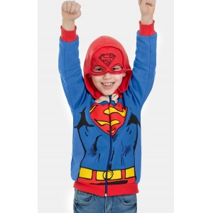 Jaqueta fantasia infantil superman com capuz - 1 a 10 anos