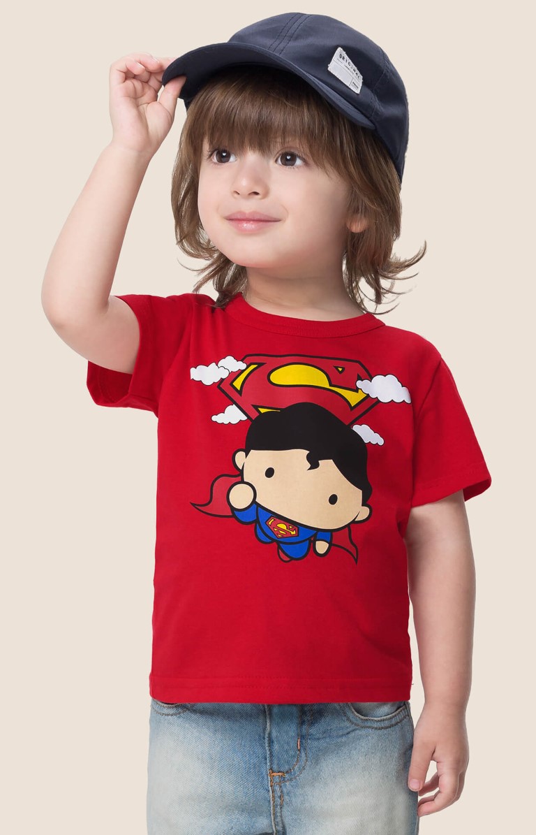 Camiseta bebê justice league super man - 0 a 3 anos 