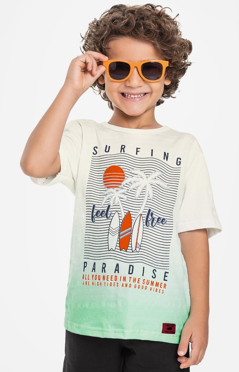 Camiseta infantil marlan as marés altas e o clima bom - 04 a 16 anos