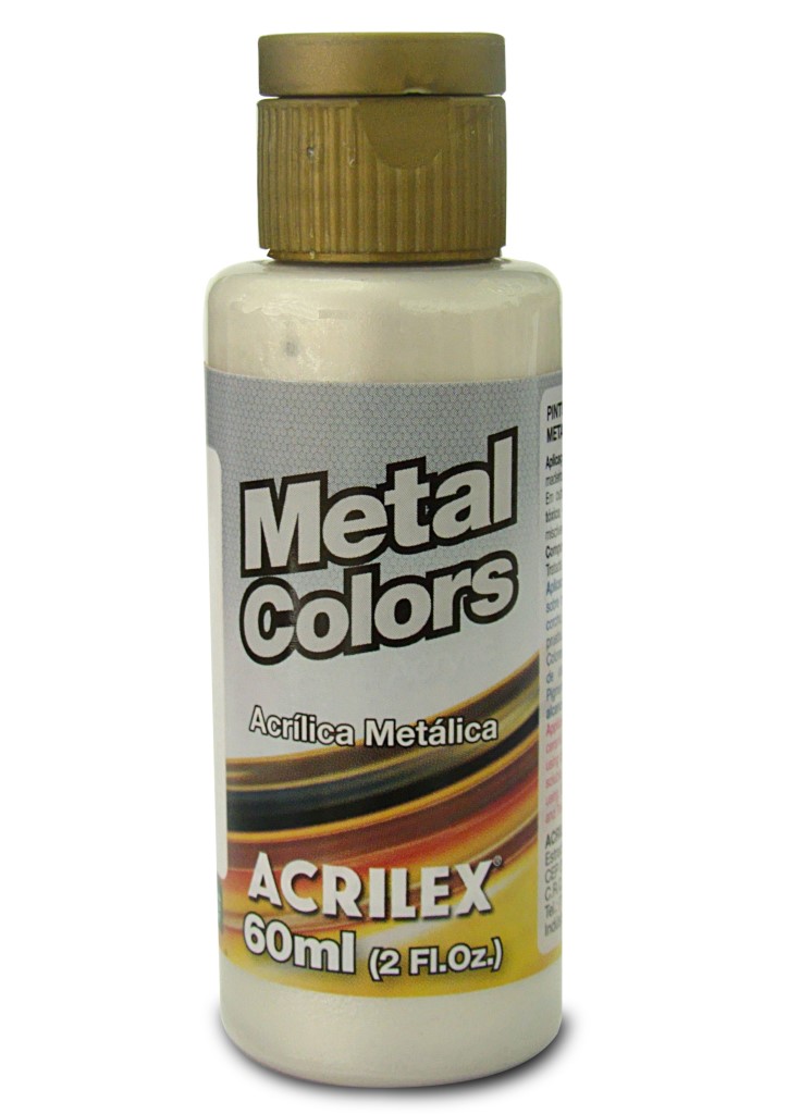 Tinta Branco Metálico -  Metal Colors 60ml Acrilex - 562