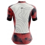 Camisa de Ciclismo Feminina Abstract Red and White Brk com UV50+