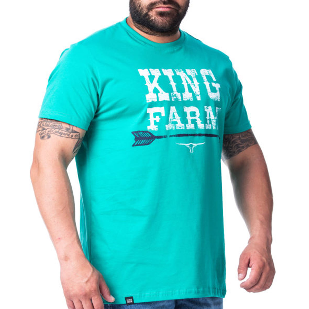 Camiseta Masculina King Farm Azul Turquesa GCM153