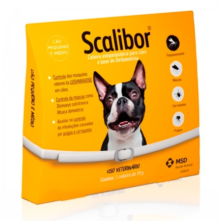 Coleira Anti Pulgas Scalibor Para Cães Médios e Pequenos 19g 48cm