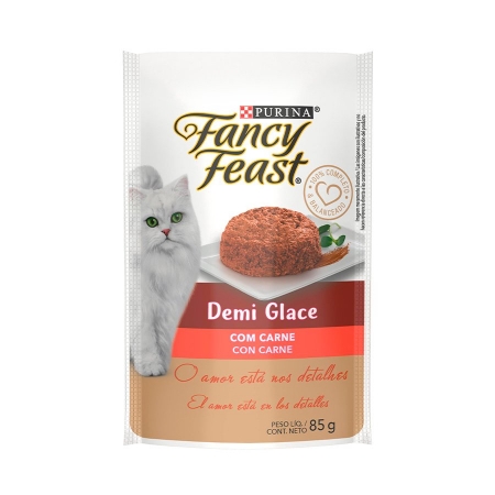Ração Úmida Fancy Feast Sachê Para Gatos Demi Glace Sabor Carne 85g