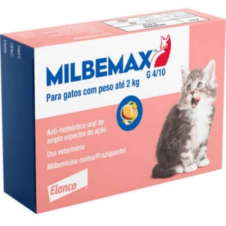 Vermífugo Milbemax Para  Gatos Até 2kg