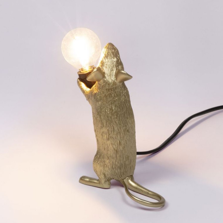 Luminária Mouse em Pé | dourado