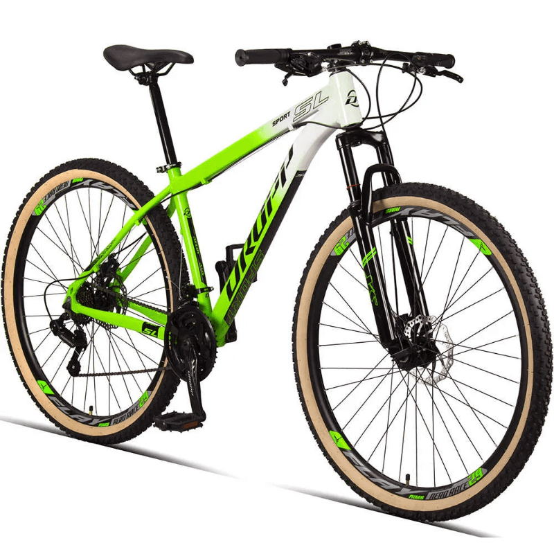 Bicicleta Aro 29 Dropp Sl Sport 17 - 21v - Verde Neon/Branco Ad. Preto Shimano