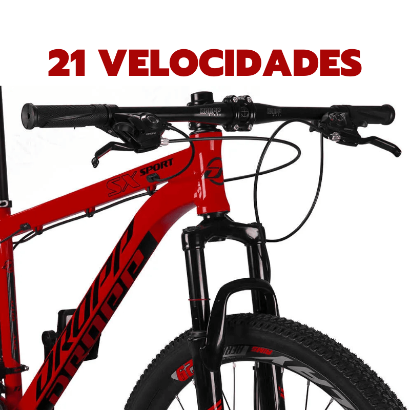 Bicicleta Aro 29 Dropp Sx Sport 17 - 21v - Vermelho Ad. Preto Shimano