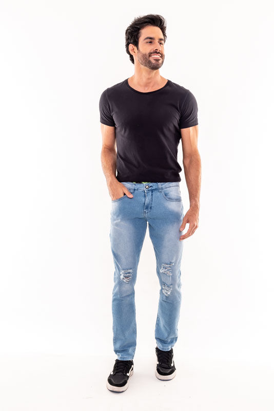 Calça Jeans Masculina Skinny Com Elastano - 2102506