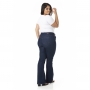 Calça Feminina Jeans Flare com Lycra Escura Plus Size