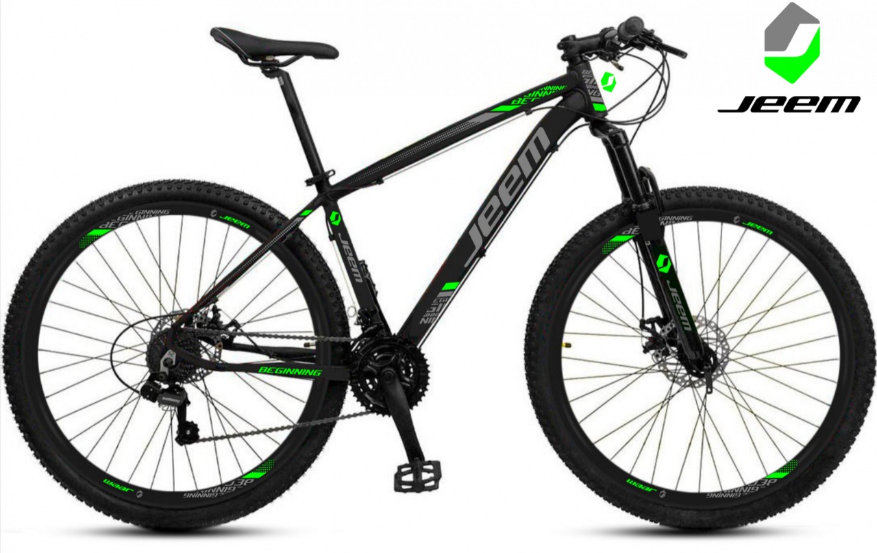 Bicicleta aro 29 JEEM cor verde e cinza_ 21V_Advanced