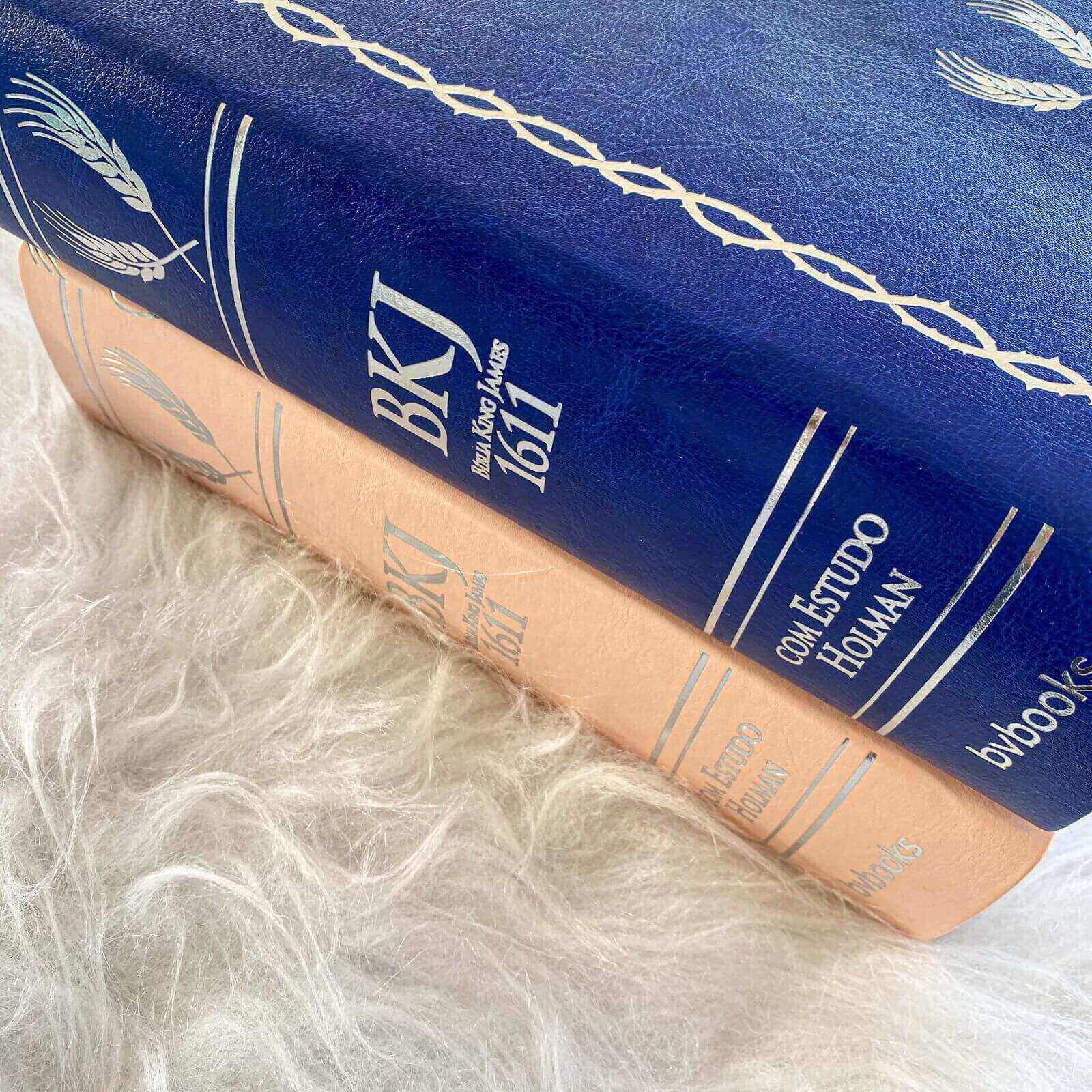 Bíblia King James 1611 com Estudo Holman 6° Edição ( Capa Azul)