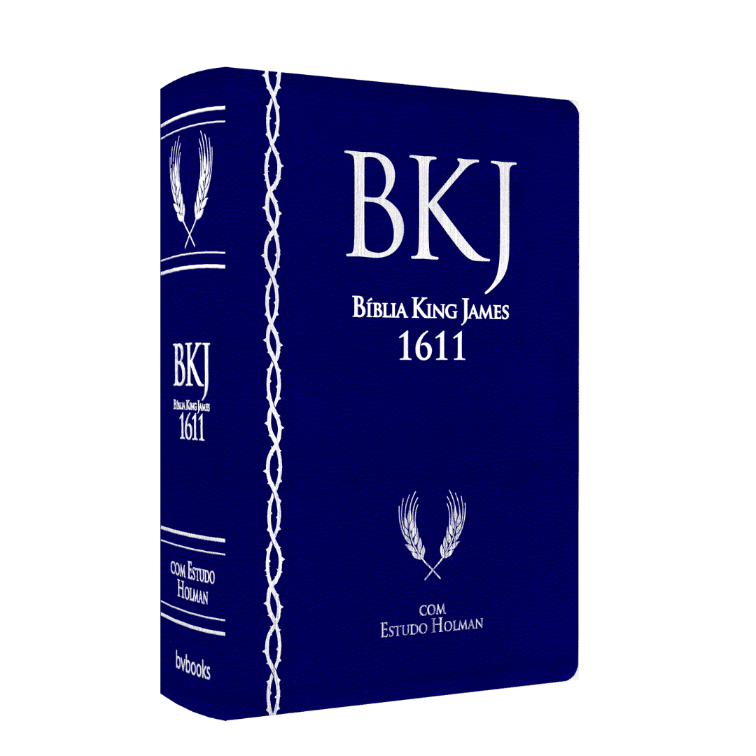 Bíblia King James 1611 com Estudo Holman 6° Edição (Capa Azul)