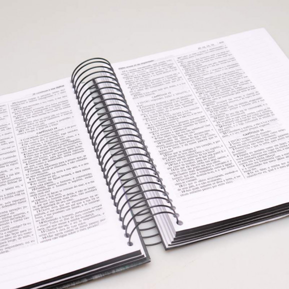 Bíblia Sagrada Anote a Palavra | ACF | Letra Normal | Capa Dura | Leão Aslam | Espiral | Com Espaço Para Anotações