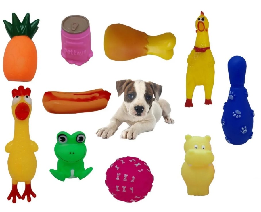 Kit Pet com 8 brinquedos Sortidos, Pura Diversão para seu Pet
