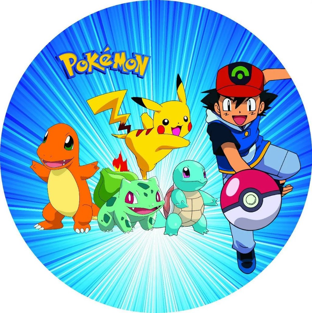 Painel Redondo Tecido Sublimado 3D Pokémon FRD-1015 - Felicitá