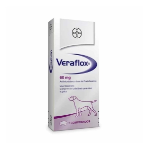 Antimicrobiano Veraflox 60mg Para Cães 7 Comprimidos