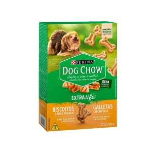 Biscoitos Dog Chow Integral Sabor Frango Adultos Minis e Pequenos 500g